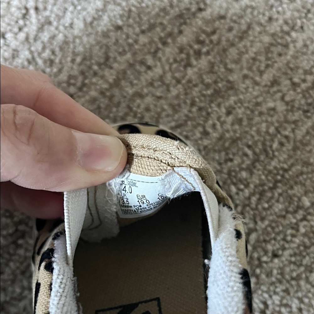 Vans Toddler Tan Leopard Slip-On Sneakers - Picture 6 of 6